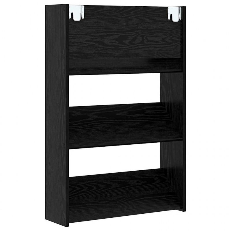 Szafka na buty z półką 2 pcs Czarny Dąb 60 x 18 x 90 cm