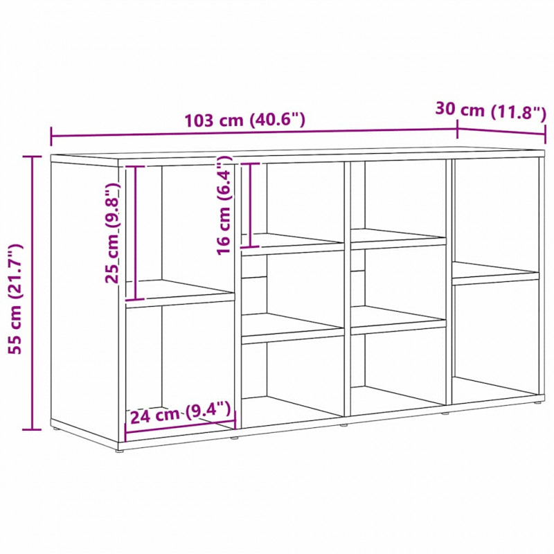 Ławka na buty z półką Stare drewno 103 x 30 x 54,5 cm