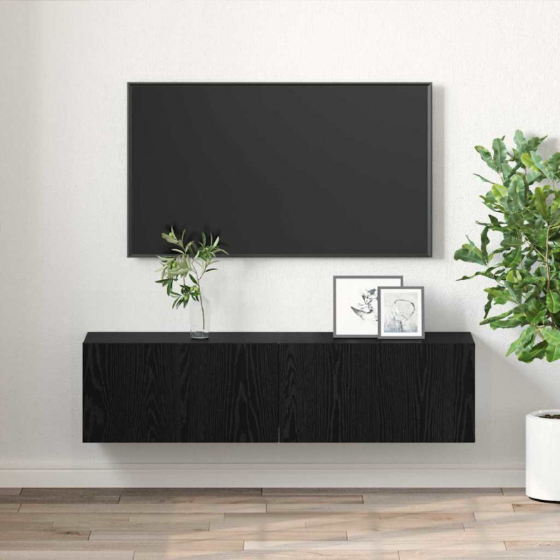 Zestaw szafek RTV 2 pcs Czarny 60 x 30 x 30 cm
