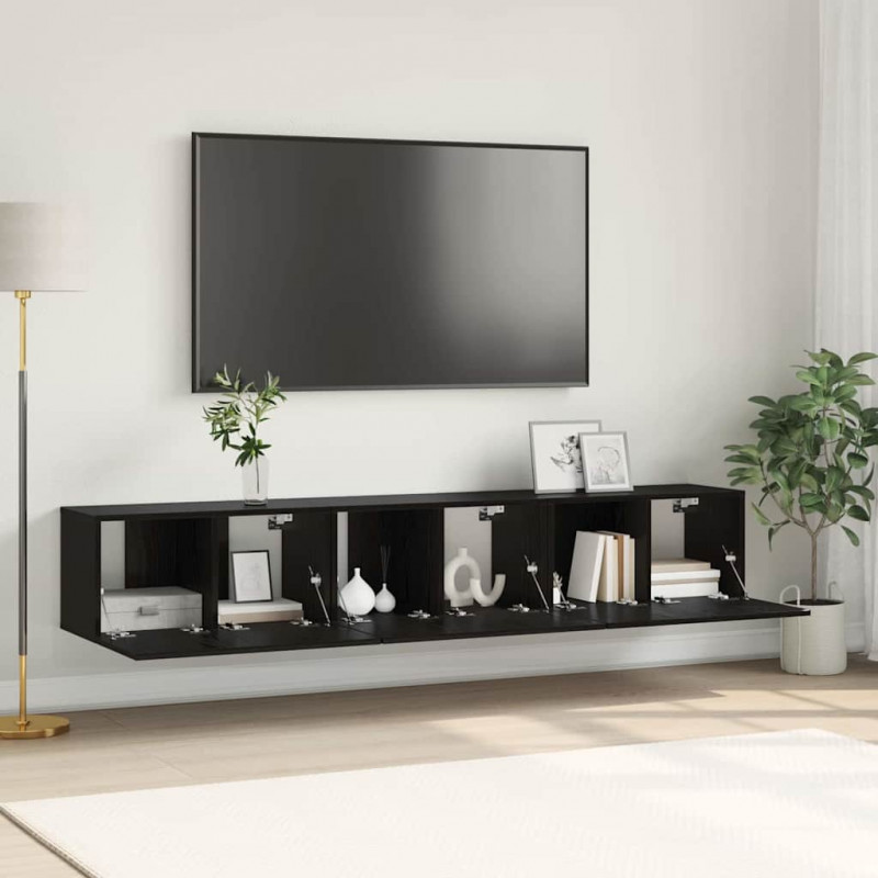 Zestaw szafek RTV 3 pcs Czarny 60 x 30 x 30 cm