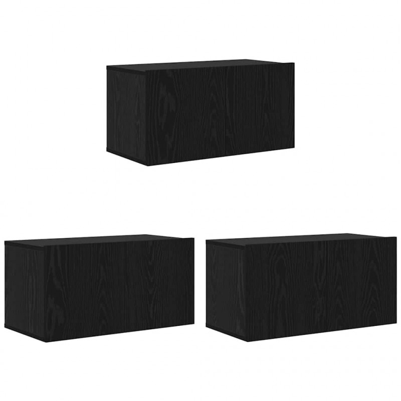 Zestaw szafek RTV 3 pcs Czarny 60 x 30 x 30 cm