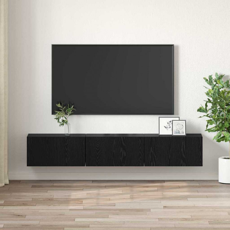 Zestaw szafek RTV 3 pcs Czarny 60 x 30 x 30 cm