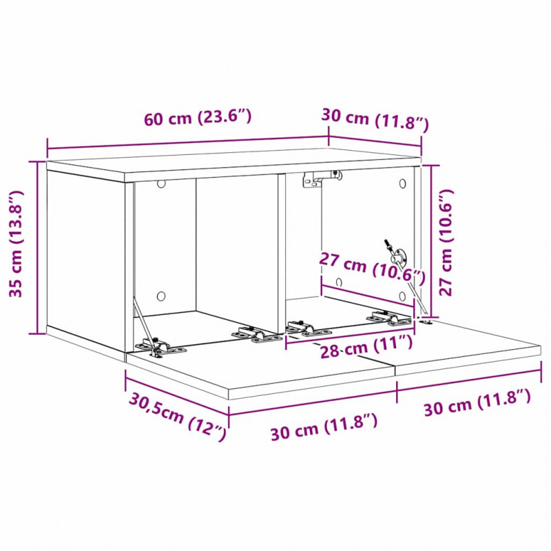 Zestaw szafek RTV 3 pcs Czarny 60 x 30 x 30 cm