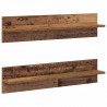 Półka ścienna z półką 2 pcs Stare drewno 80 x 11,5 x 18 cm