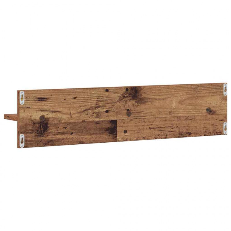 Półka ścienna z półką 2 pcs Stare drewno 80 x 11,5 x 18 cm
