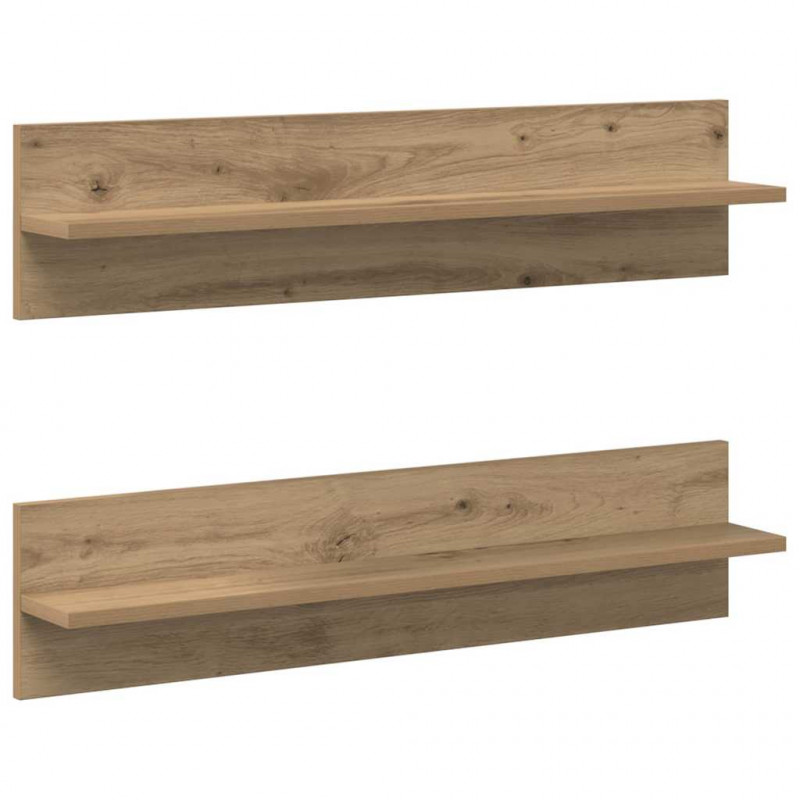 Półka ścienna z półką 2 pcs Dąb rzemieślniczy 80 x 11,5 x 18 cm
