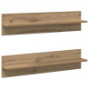 Półka ścienna z półką 2 pcs Dąb rzemieślniczy 80 x 11,5 x 18 cm