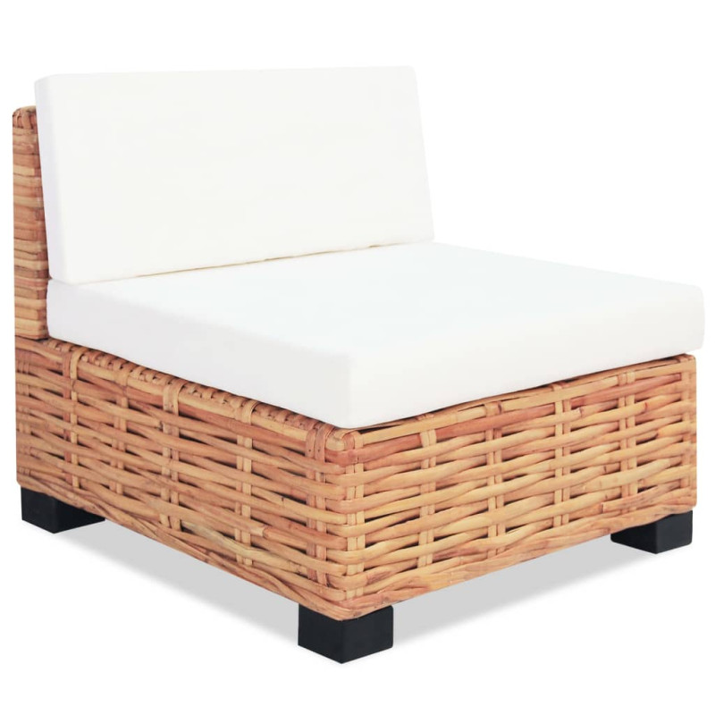 Zestaw wypoczynkowy, 14 elementów, naturalny rattan