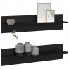 Półka ścienna z półką 2 pcs Czarny Dąb 80 x 11,5 x 18 cm
