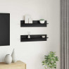 Półka ścienna z półką 2 pcs Czarny Dąb 80 x 11,5 x 18 cm