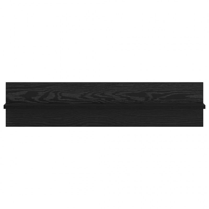 Półka ścienna z półką 2 pcs Czarny Dąb 80 x 11,5 x 18 cm