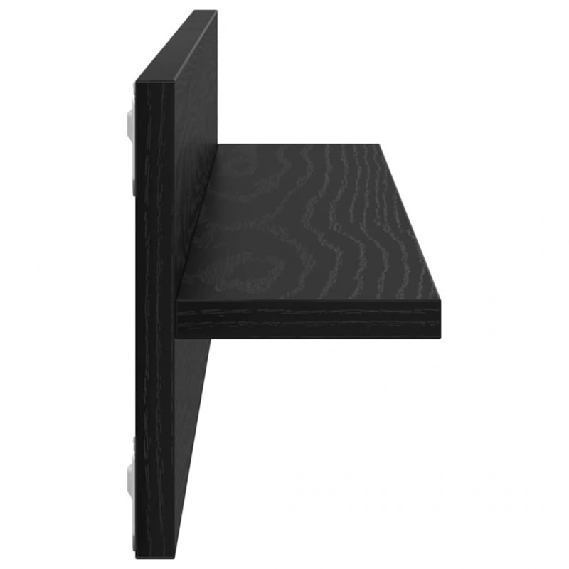 Półka ścienna z półką 2 pcs Czarny Dąb 80 x 11,5 x 18 cm