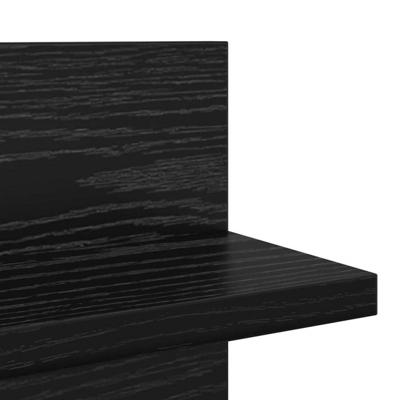 Półka ścienna z półką 2 pcs Czarny Dąb 80 x 11,5 x 18 cm