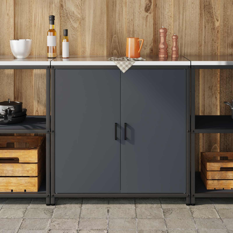 Przechowywanie w kuchni z półką Antracyt 60 x 50 x 92 cm Stal