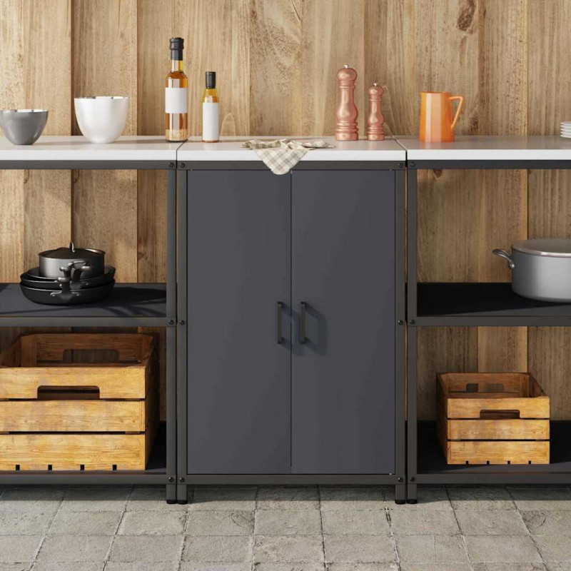 Przechowywanie w kuchni z półką Antracyt 60 x 50 x 92 cm Stal