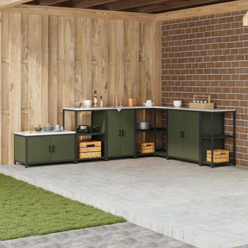 Przechowywanie w kuchni Zielony oliwkowy 60 x 50 x 92 cm Stal