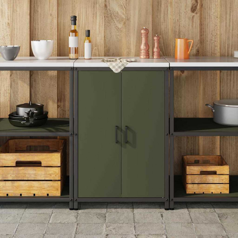 Przechowywanie w kuchni Zielony oliwkowy 60 x 50 x 92 cm Stal