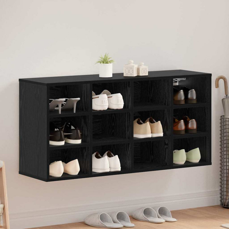 Szafka na buty z półką Czarny Dąb 103 x 30 x 51 cm