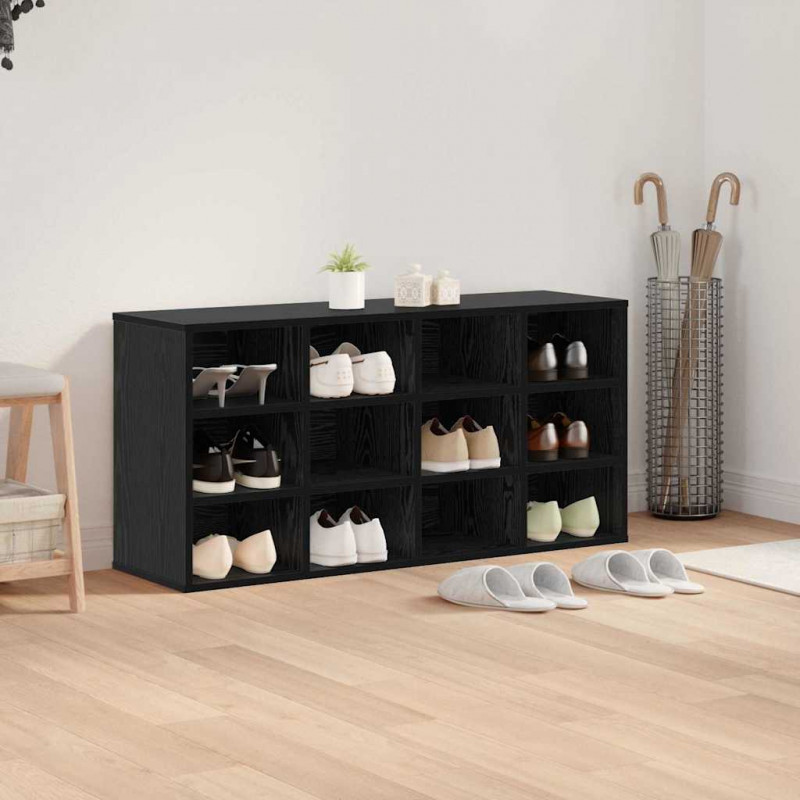 Szafka na buty z półką Czarny Dąb 103 x 30 x 51 cm