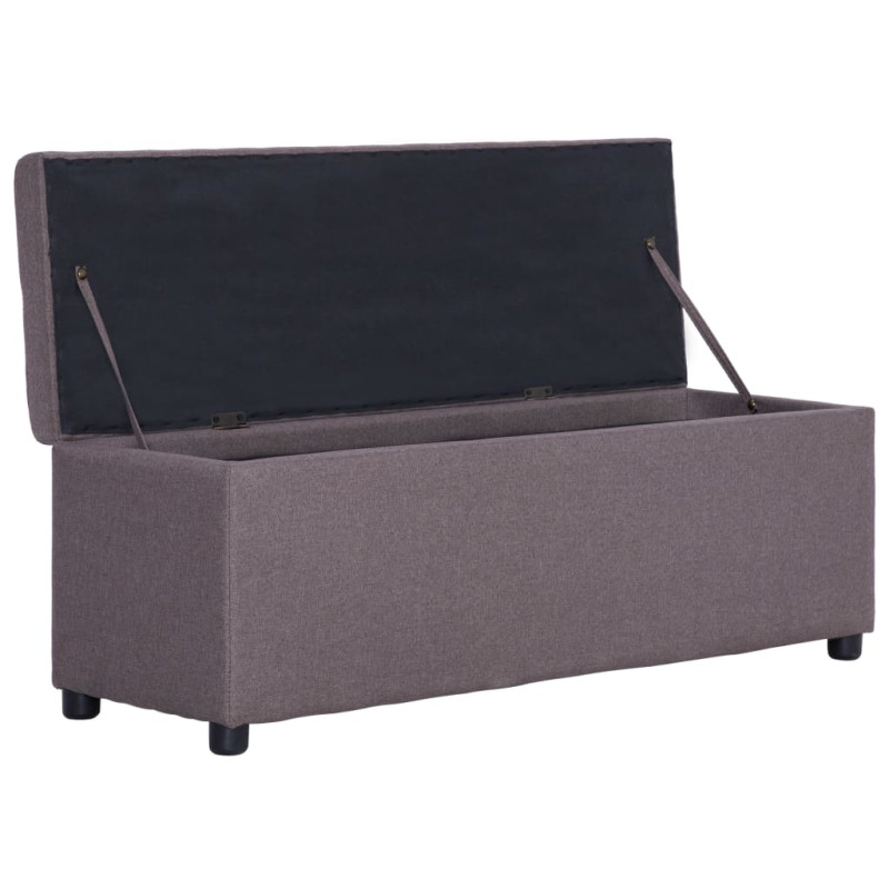 Ławka ze schowkiem, 116 cm, taupe, poliester