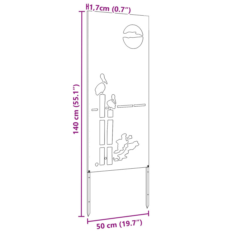 Ekran zapewniający prywatność w ogrodzie Srebrny 50 x 140 cm