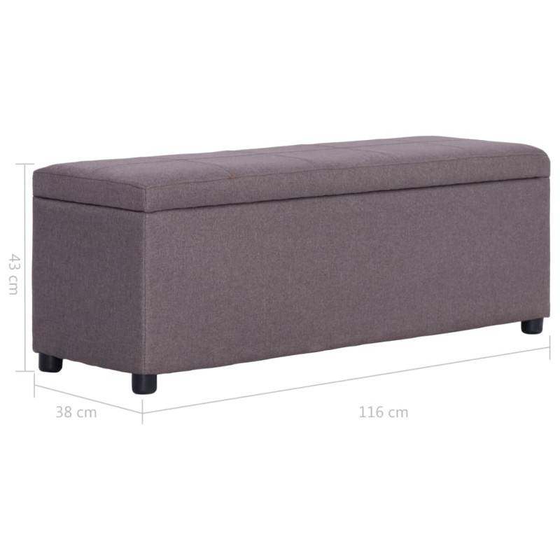 Ławka ze schowkiem, 116 cm, taupe, poliester