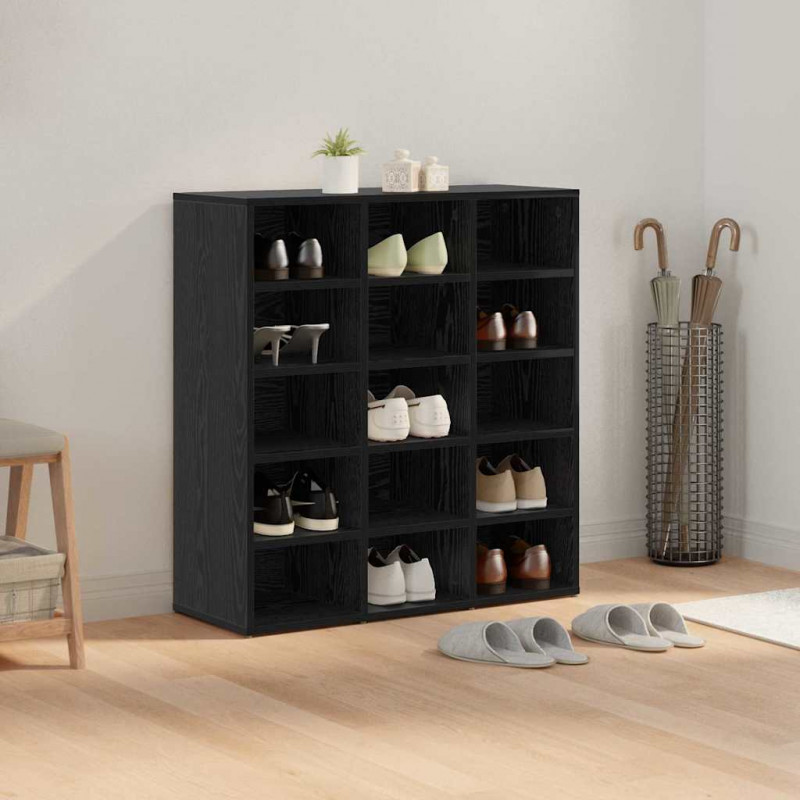 Szafka na buty z półką Czarny Dąb 77,5 x 30 x 83,5 cm