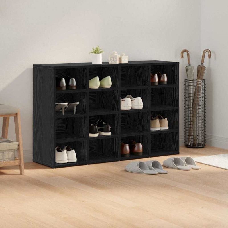Szafka na buty z półką Czarny Dąb 103 x 30 x 67 cm
