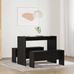 Zestaw do jadalni 2 pcs Czarny dąb Materiał drewnopochodny