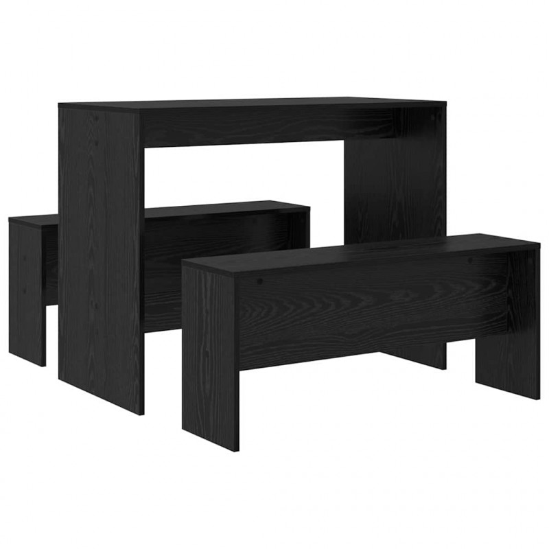Zestaw do jadalni 2 pcs Czarny dąb Materiał drewnopochodny
