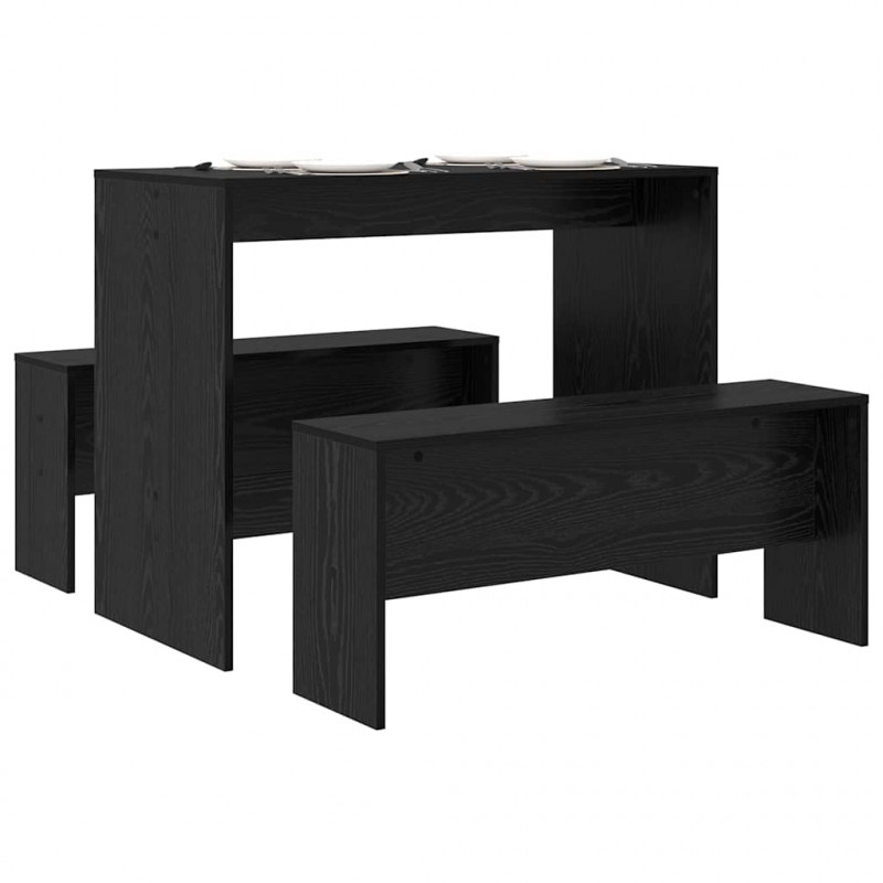 Zestaw do jadalni 2 pcs Czarny dąb Materiał drewnopochodny
