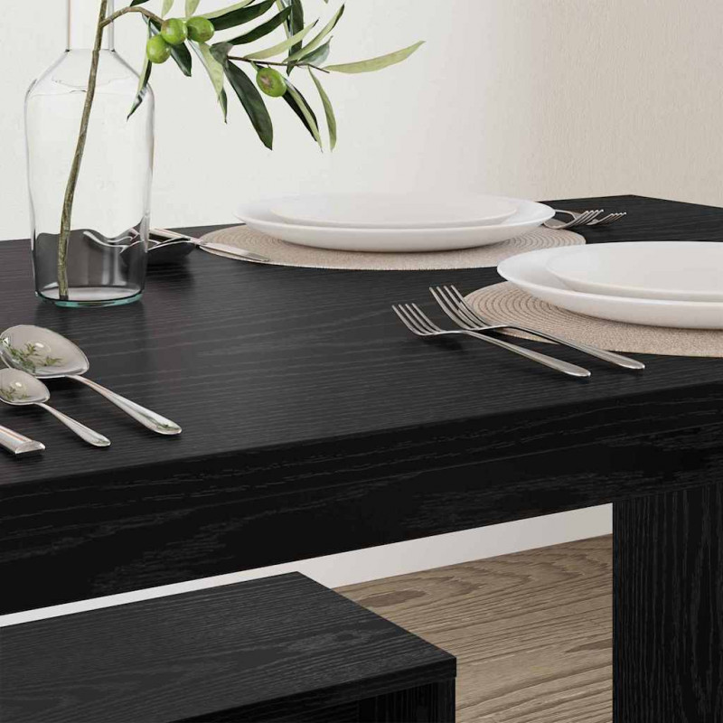 Zestaw do jadalni 2 pcs Czarny dąb Materiał drewnopochodny