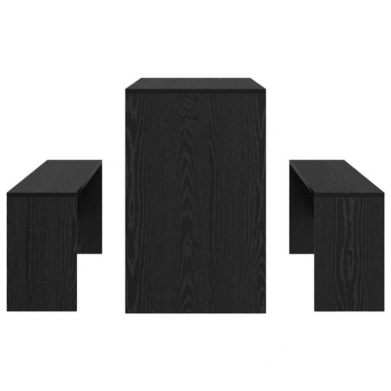 Zestaw do jadalni 2 pcs Czarny dąb Materiał drewnopochodny