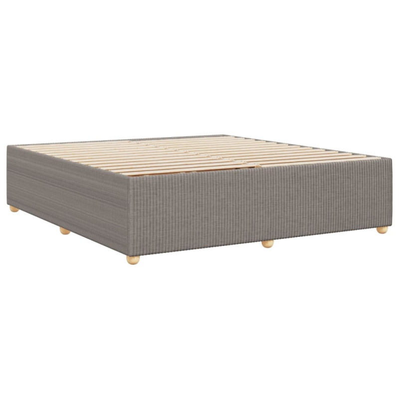 Rama łóżka bez materaca, taupe, 200x200 cm, obita tkaniną