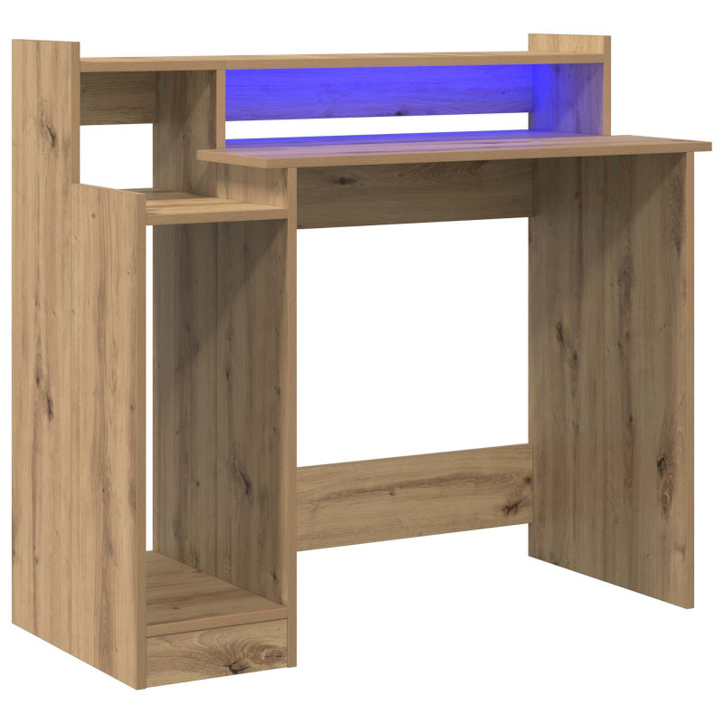 Biurko Ze LED Lights z półką Dąb rzemieślniczy 97 x 45 x 90 cm