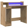 Biurko Ze LED Lights z półką Dąb rzemieślniczy 97 x 45 x 90 cm
