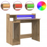 Biurko Ze LED Lights z półką Dąb rzemieślniczy 97 x 45 x 90 cm