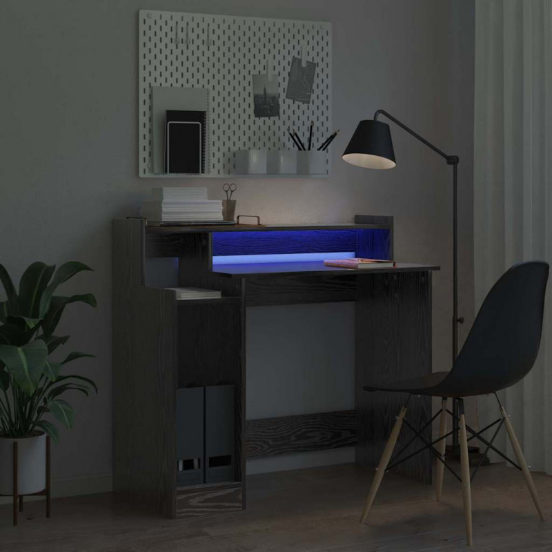 Biurko Czarny Dąb 97 x 45 x 90 cm Materiał drewnopochodny