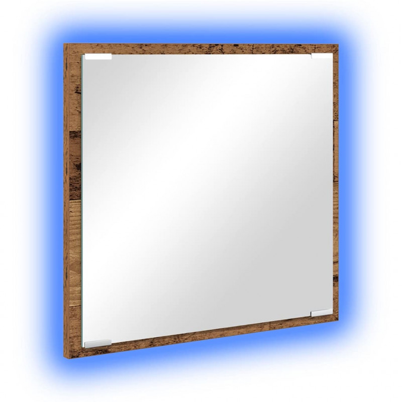 Lustro łazienkowe LED Z lustrem Stare drewno 40 x 37 x 8.5 cm