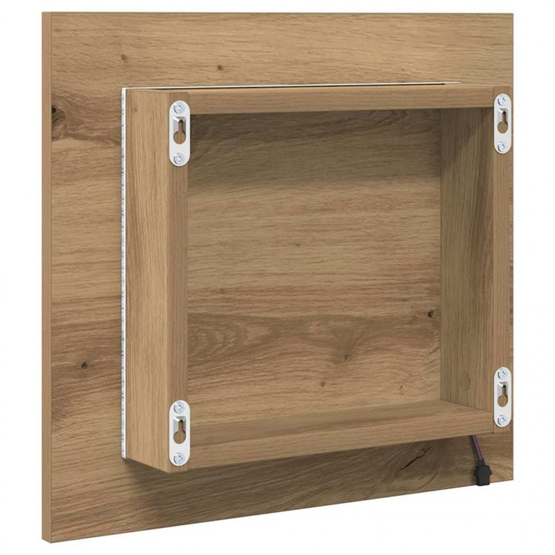 Lustro łazienkowe LED Dąb rzemieślniczy 40 x 37 x 8.5 cm