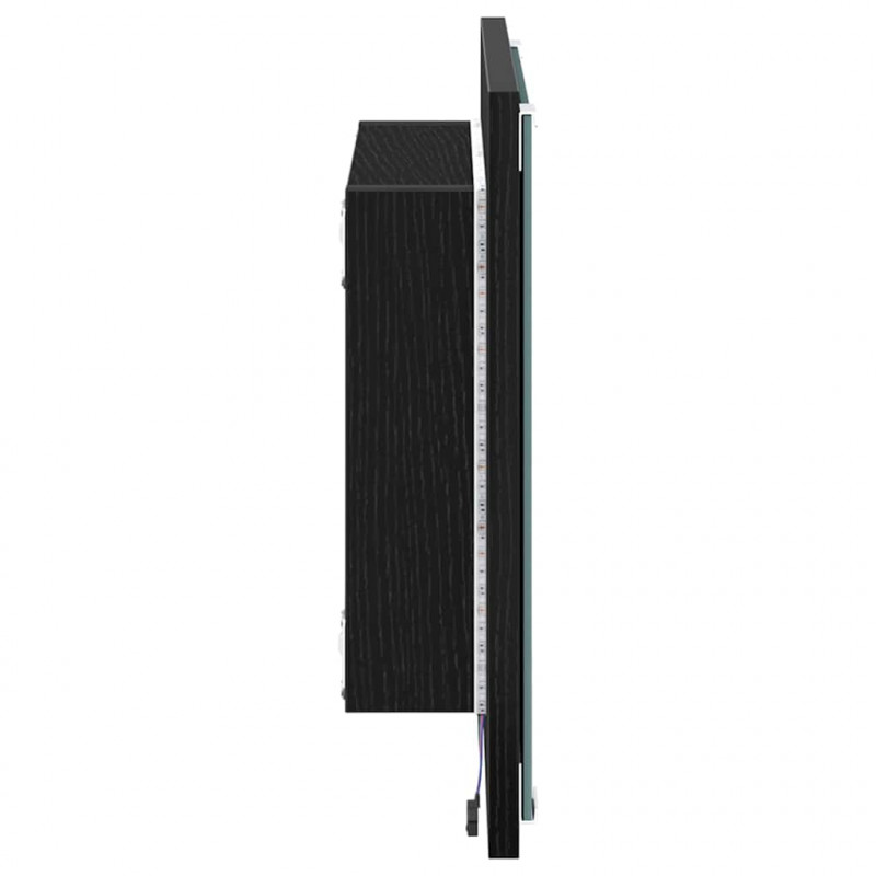 Lustro łazienkowe LED Z lustrem Czarny Dąb 40 x 37 x 8.5 cm