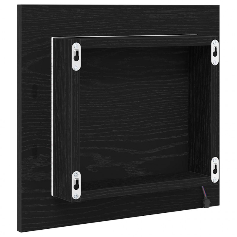 Lustro łazienkowe LED Z lustrem Czarny Dąb 40 x 37 x 8.5 cm