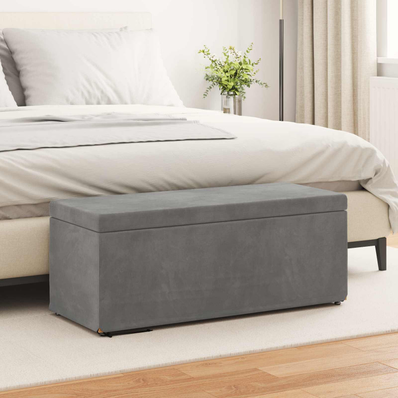 Halka Ciemnoszary 101 x 41 x 40 cm Welur i drewno inżynieryjne