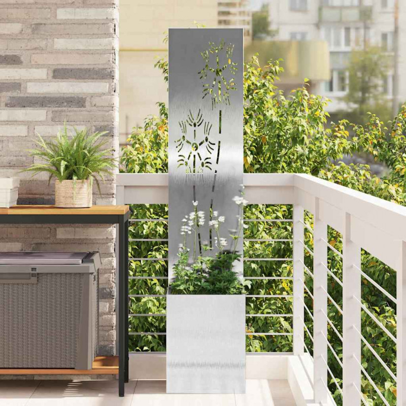 Ekran zapewniający prywatność w ogrodzie Srebrny 32 x 140 cm