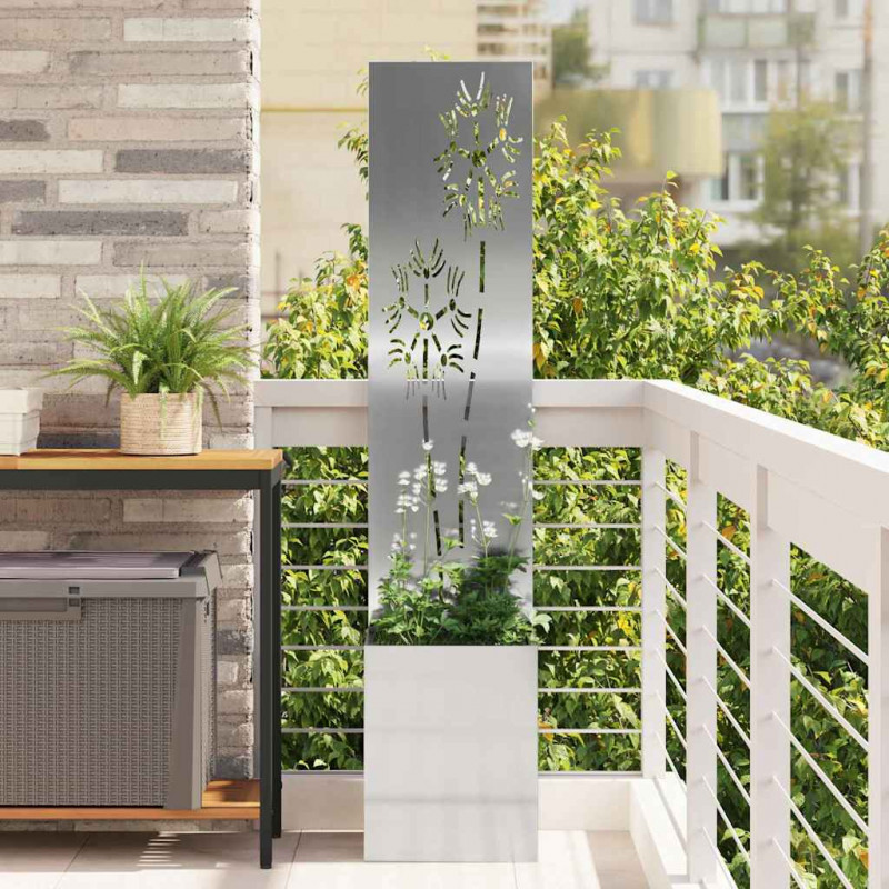 Ekran zapewniający prywatność w ogrodzie Srebrny 32 x 140 cm