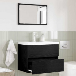 Zestaw mebli łazienkowych z szufladą Z lustrem 2 pcs Czarny Dąb