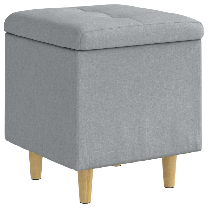 Ottoman z przechowalnią Jasnoszary 40 x 40 x 45 cm tkanina