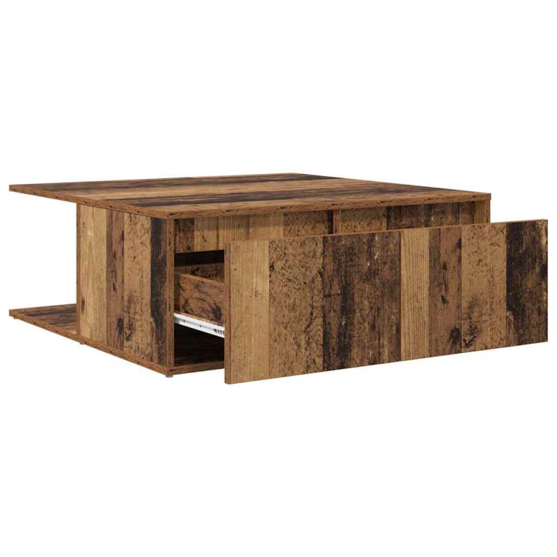 Stolik kawowy z szufladą Stare drewno 80 x 80 x 31 cm