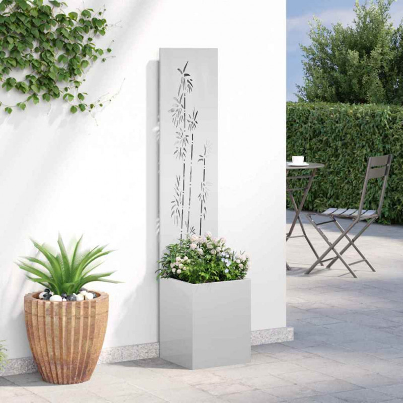 Ekran zapewniający prywatność w ogrodzie Srebrny 32 x 140 cm