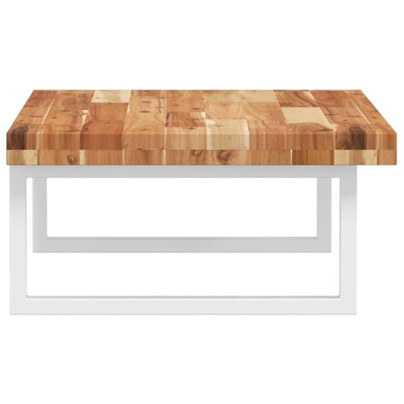 Półka ścienna pod umywalkę, stal i lite drewno akacjowe